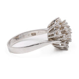 Anello vintage in oro bianco 14k con diamanti (1ctw), anni '70