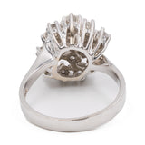Anello vintage in oro bianco 14k con diamanti (1ctw), anni '70