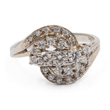 Anello vintage in oro bianco 14K e diamanti (0.55ctw), anni '60