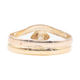 Anello vintage in oro giallo e rosa 8k con diamante (0.15ct)