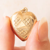 Herzförmiger Vintage-Fotoanhänger aus 9-karätigem Gelbgold, 60er Jahre