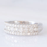 Anello a fascia vintage in platino con diamanti (1ctw), anni ‘80