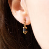 Vintage-Ohrringe aus 9-karätigem Gelbgold mit Saphiren (ca. 0.40 ctw), 1962