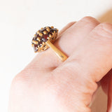 Vintage-Ring aus 18 Karat Gelbgold mit Granaten, 50er/60er Jahre