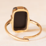 Vintage-Onyx-Ring aus 14-karätigem Gelbgold, 60er Jahre
