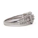 Anello vintage a fiore in platino 900 con diamanti (1ctw)