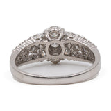 Anello vintage a fiore in platino 900 con diamanti (1ctw)