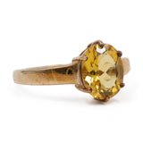 Anello cocktail in oro giallo 9k con berillo giallo