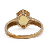 Anello cocktail in oro giallo 9k con berillo giallo
