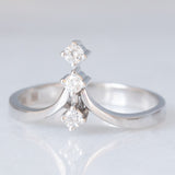 Trilogy vintage in oro bianco 14K con diamanti di taglio brillante (0.15ctw ca.), anni ‘70