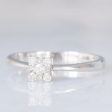 Anello vintage in oro bianco 9K con diamanti (0.15ctw ca.), anni ‘80/‘90