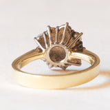 Antique 14K yellow gold and silver daisy ring with rose cut diamonds (approx. 0.60ctw), late 800s