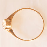 Solitario vintage in oro giallo 9K con quarzo citrino (1ct ca.), anno 1981