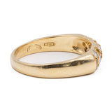 Anello vintage in oro giallo 18k con diamanti (0,18ctw) e zaffiri gialli (0,30ctw)