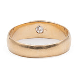 Solitario antico "Gypsy" in oro giallo 14k con diamante di taglio vecchio di 0,12ct, primi del '900