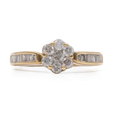 Anello vintage in oro giallo 9k con diamanti (0,45ctw)