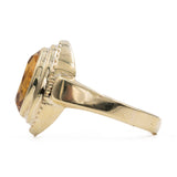 Anello vintage in oro giallo 8k con quarzo citrino