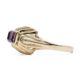 Anel vintage "RESERVADO" em ouro amarelo 8k com ametistas, década de 70