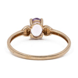 Anello vintage in oro giallo e bianco 9k con ametista