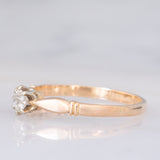Solitario antico in oro giallo 14K con diamante di taglio vecchia miniera (0.20ct ca.), anni ‘10
