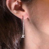 Orecchini pendenti in oro bianco 18K e 14K con diamanti (0.92ctw)