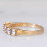 Veretta vintage in oro giallo 9K con tanzaniti (0.78ctw ca.), anni ‘80/‘90