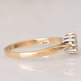 Anello a margherita vintage in oro giallo 9K con diamanti (0.21ctw ca.), anni ‘80/‘90