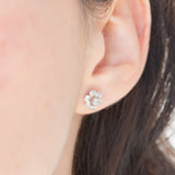 Orecchini a fiore vintage in platino con diamanti (1ctw)