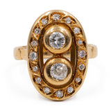 Anel de diamante vintage em ouro amarelo 18k (0,80 ctw)
