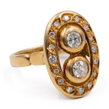 Anel de diamante vintage em ouro amarelo 18k (0,80 ctw)