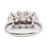 Anello vintage in oro bianco 14k con diamanti (0,90ctw), anni '70