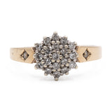 Anello vintage in oro giallo 9k e diamanti (0,22ctw)