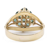 Anello vintage in oro giallo 8k con spinelli verdi