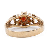 Anello vintage in oro giallo 9k con granati (0,15ct)