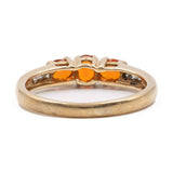Anello vintage in oro  giallo 9k con opali di fuoco e diamanti