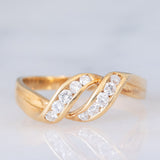 Anello vintage in oro giallo 18K con diamanti (0.20ctw ca.), anni ‘70