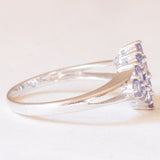 Vintage-Ring aus 9-karätigem Weißgold mit Tansaniten (ca. 0.96 ctw), 2006