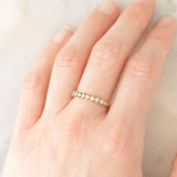 Mezzo eternity vintage in oro giallo 9K con diamanti di taglio brillante (0.27ctw ca.)