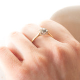 Vintage-Blumenring aus 18-karätigem Gelb- und Weißgold mit Diamanten im Brillantschliff (ca. 0.27 ctw), 1991