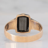 Anello vintage in oro giallo 14K con ematite incisa con profilo di soldato, anni ‘60