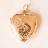 Vintage herzförmiger Fotoanhänger mit 9-karätiger Gelbgoldfolie auf Metall, 50er/60er Jahre