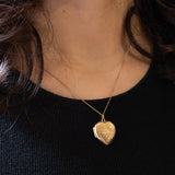 Herzförmiger Vintage-Fotoanhänger aus 9-karätigem Gelbgold, 60er Jahre