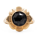 Anello vintage in oro giallo 14k con granato, anni '50