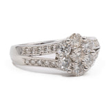 Anello vintage in platino 900 con 1ct di diamanti di taglio brillante