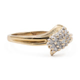Anello vintage in oro giallo 9k con diamanti (0,12ctw)
