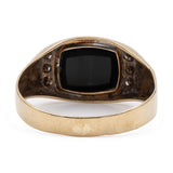 Anello vintage in oro giallo 8k con onice e diamanti