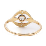 Anello antico in oro giallo 18k con diamanti, anni '20