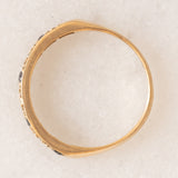 Veretta vintage in oro giallo 9K con zaffiri (0.20ctw ca.) e diamanti (0.04ctw ca.), anno 1977