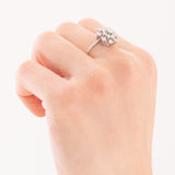 Vintage-Schneeflockenring aus 14-karätigem Weißgold mit Diamanten im Brillantschliff (ca. 1 Karat), 60er Jahre