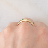 Veretta vintage in oro giallo 9K con tsavoriti (0.15ctw ca.), anni ‘80